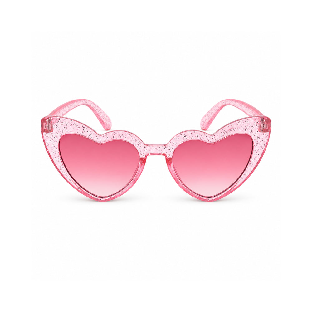 Good Vibes Kids Sunnies - HEART LILAC GLITTER